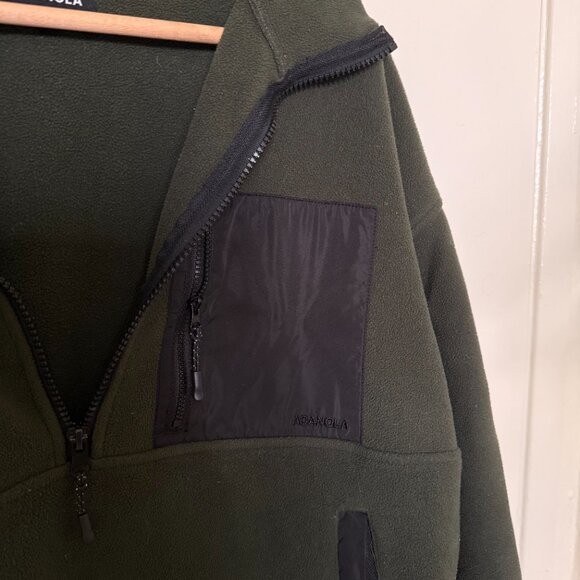Adanola Olive Green Recycled Polyester Fleece Quarter Zip Sweater XS - Picture 6 of 8